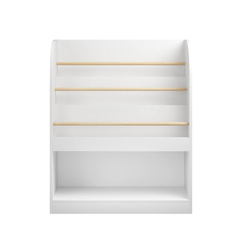Kids Bookshelf with Open Storage, Front-Facing Children's Bookcase, Multi-Tier Wooden Book Display Shelf