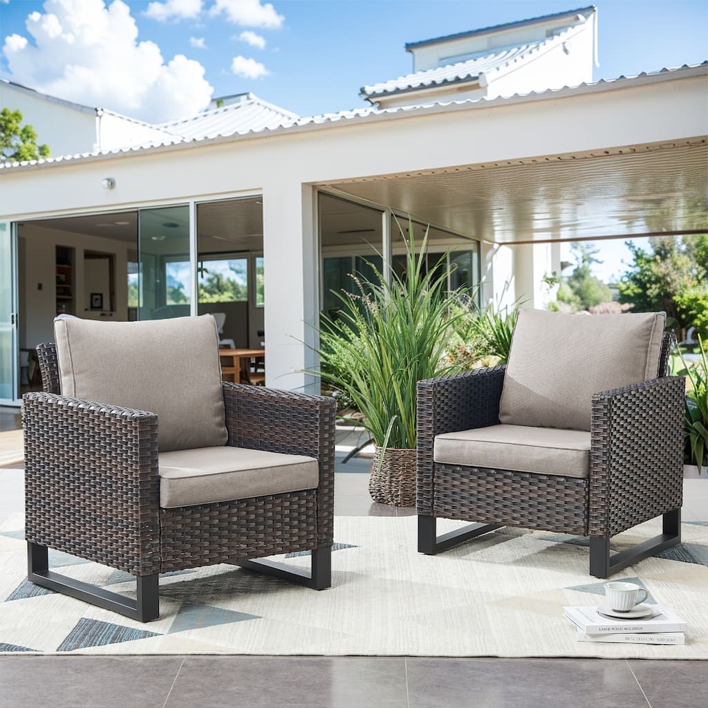 Outdoor Patio Chairs High Back Chair with Cushions