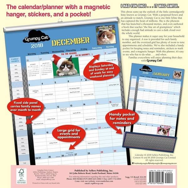 Shop 2019 Grumpy Cat 2019 Wall Calendar Funny Cats By Sellers