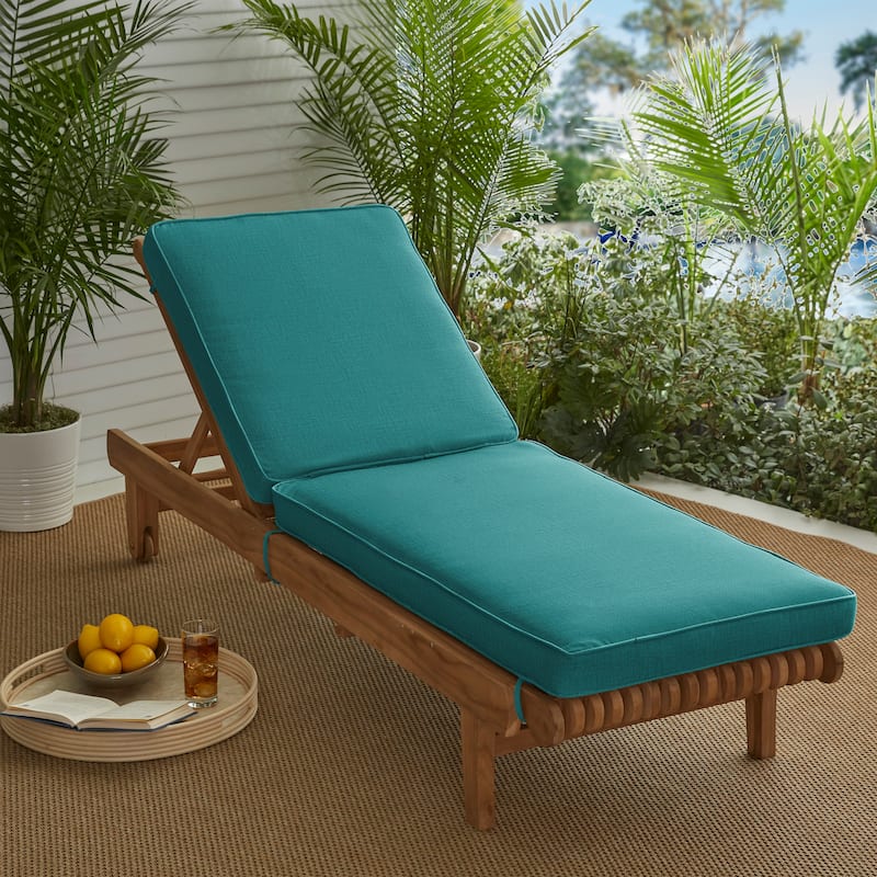 Sorra Home Indoor/Outdoor Corded Chaise Lounge Chair Cushion