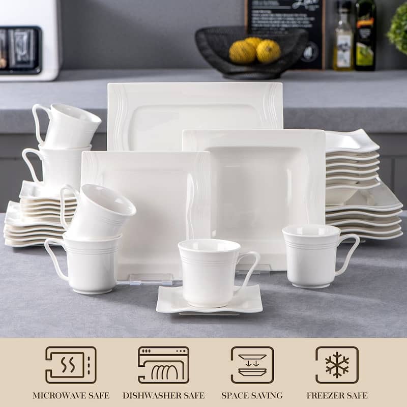 MALACASA Mario Porcelain Dinnerware Set (Service for 12)