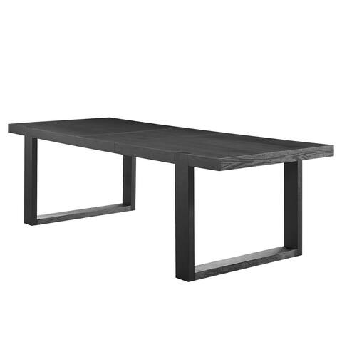Strick & Bolton Yantis 95-Inch Rubbed Charcoal Dining Table