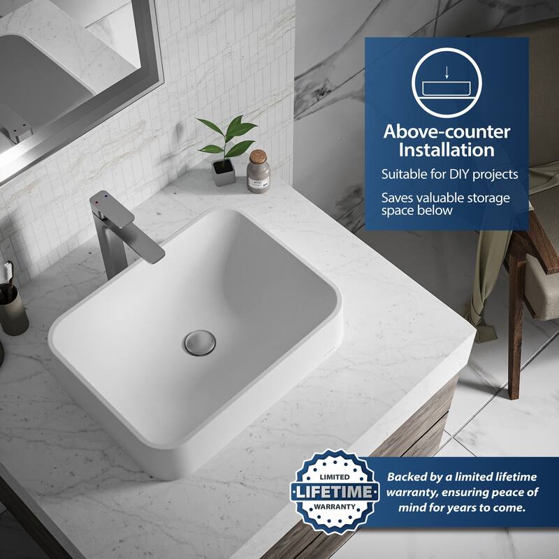 Karran Sea Crest Quartz 22 inch Bathroom Vessel Sink