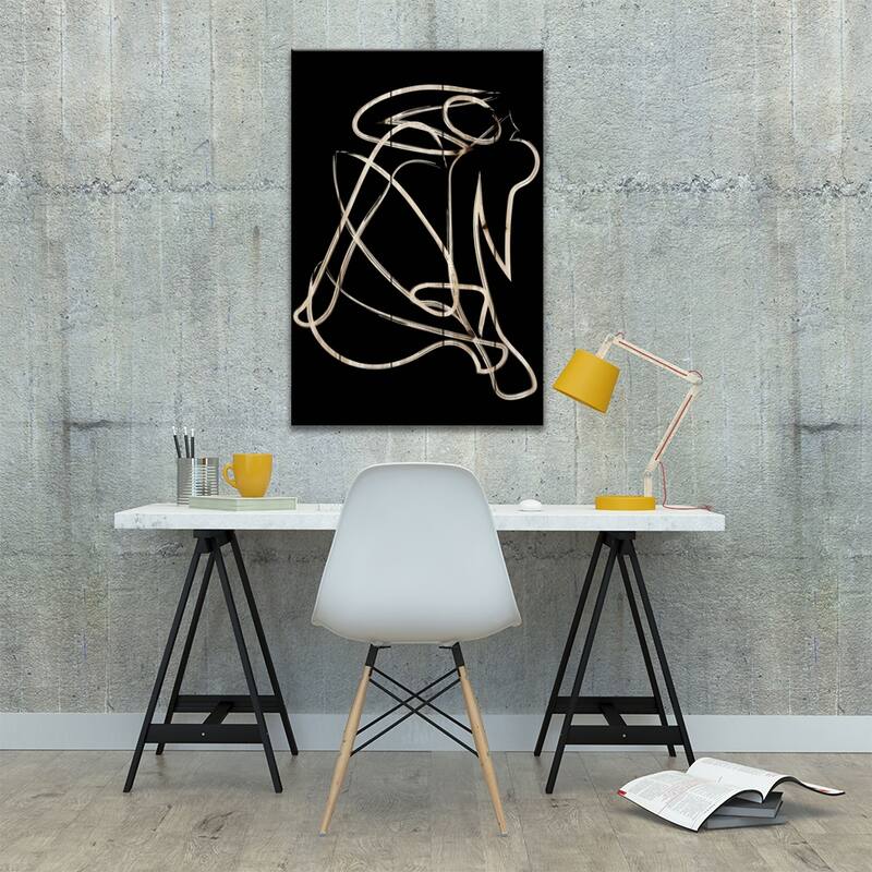 Matisse Deconstructed Brush Black Print On Wood by Mambo Art Studio - Multi-Color