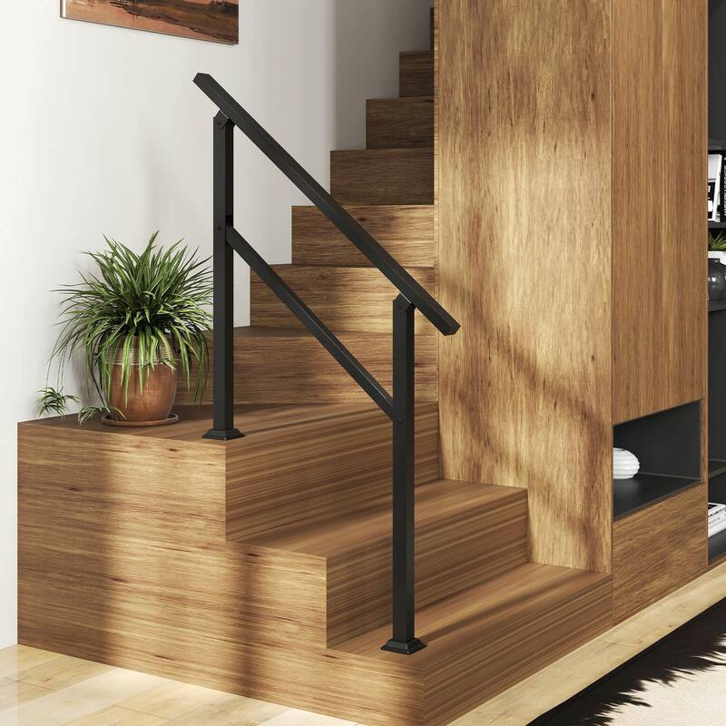 Costway 1/2 PCS Handrail for Outdoor 0-2/0-3 Steps with Flexible Angle
