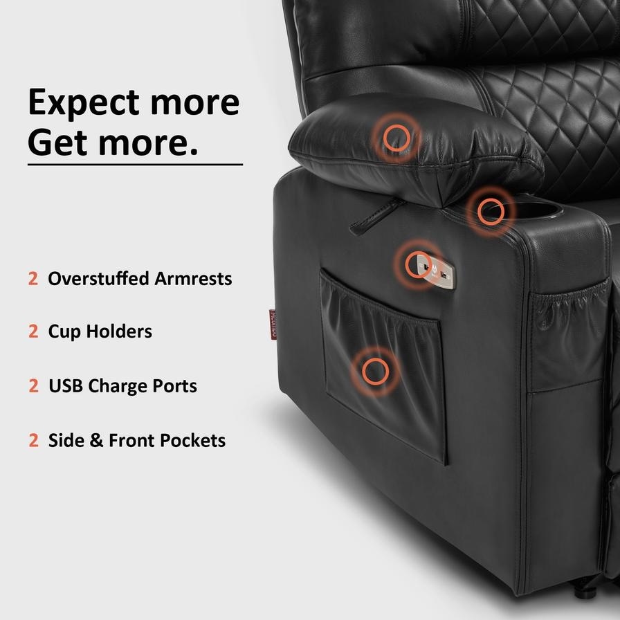 MCombo Electric Power Recliner Chair with Heat and Massage