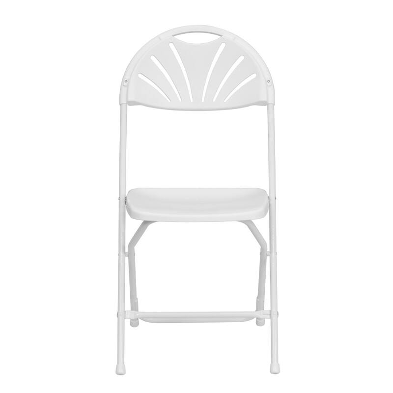 8 Pack 650 lb. Capacity Plastic Fan Back Folding Chair