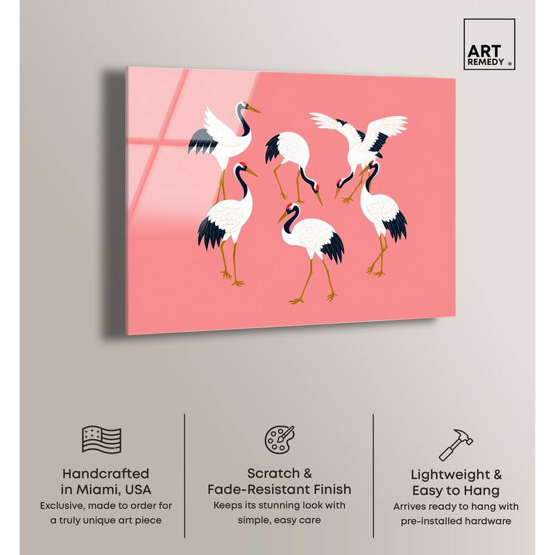 Crane Chorus Acrylic by Art Remedy, Ready to Hang