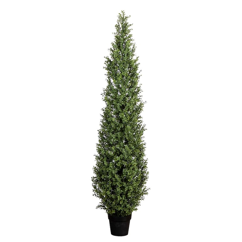 Boxwood Topiary Outdoor Artificial Potted Tree - 6'