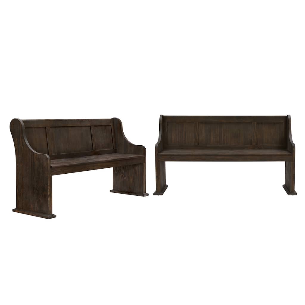 Vikos Wood 62-inch Wire Brushed Entryway Dining Bench