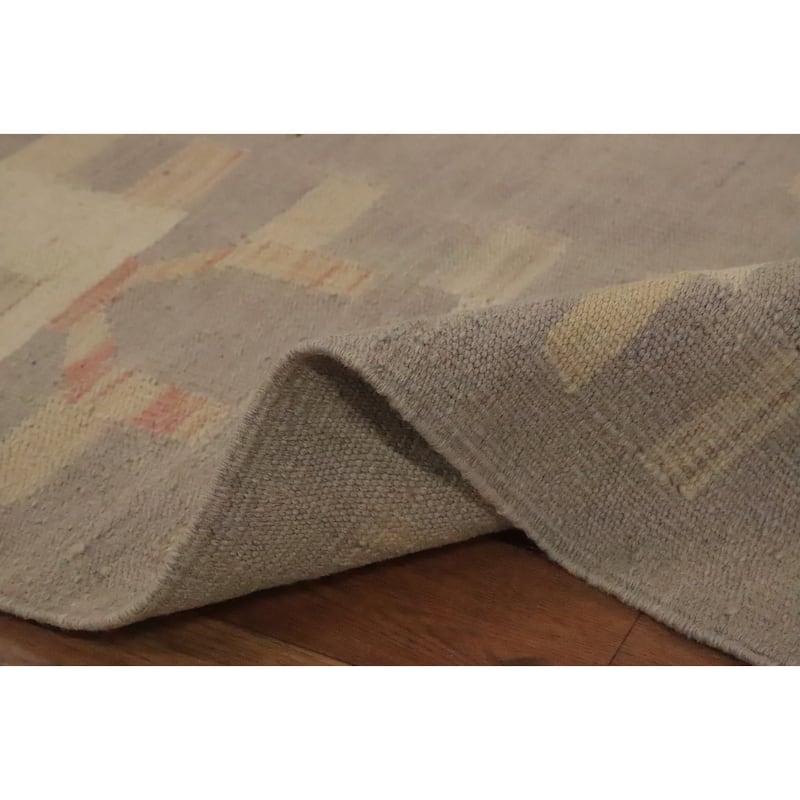 Hand Woven Oriental 100% Wool Carpet Southwestern Tribal Purples Kilim Area Rug - 8' 8'' X 5' 11''