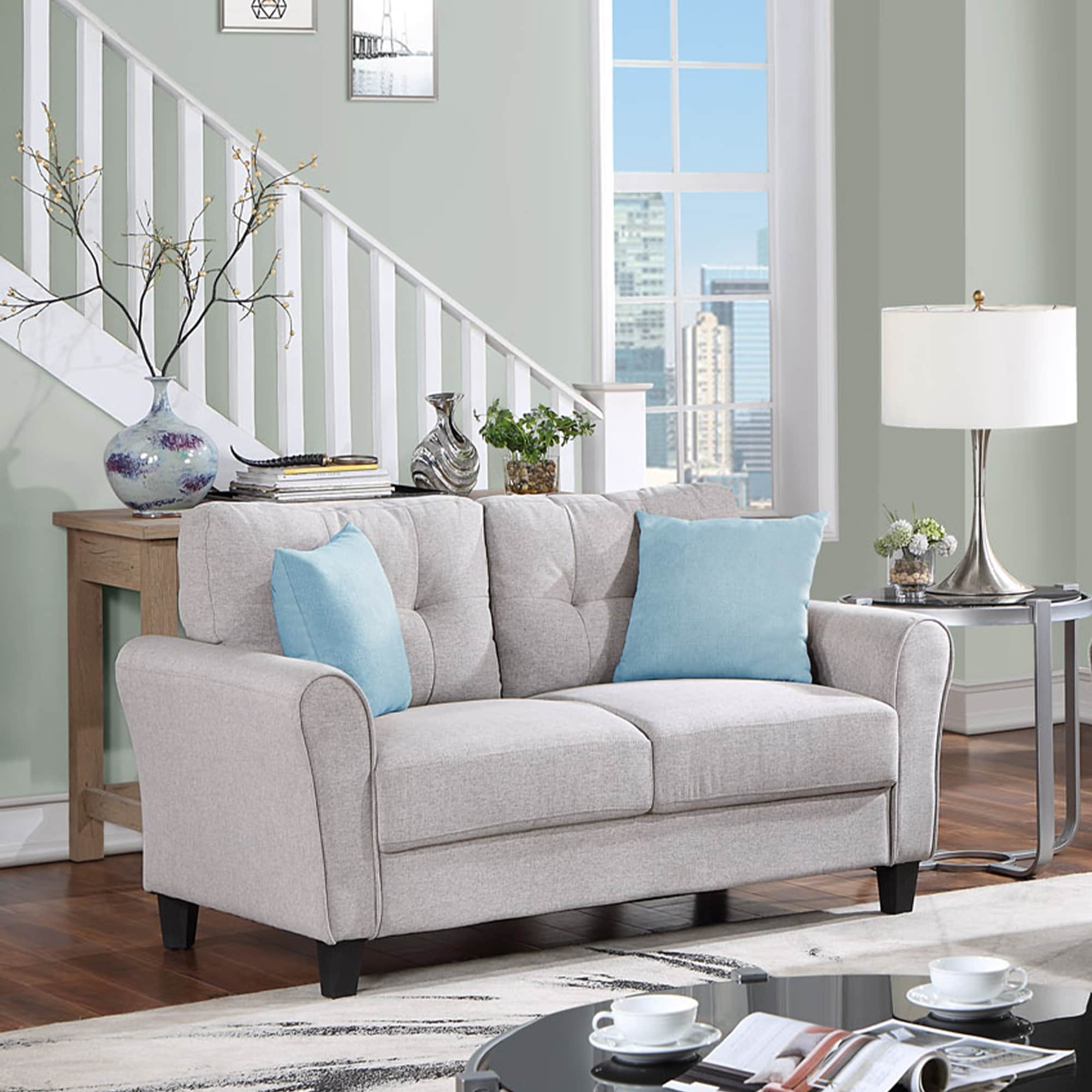 Light grey new arrivals 2 seater sofa