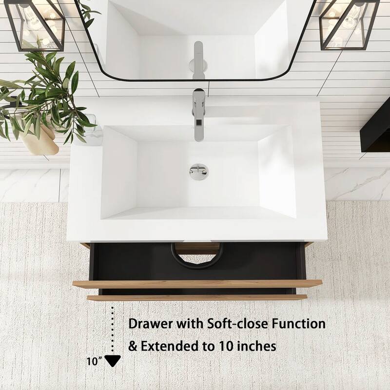 Floating Bathroom Vanity with Resin Top