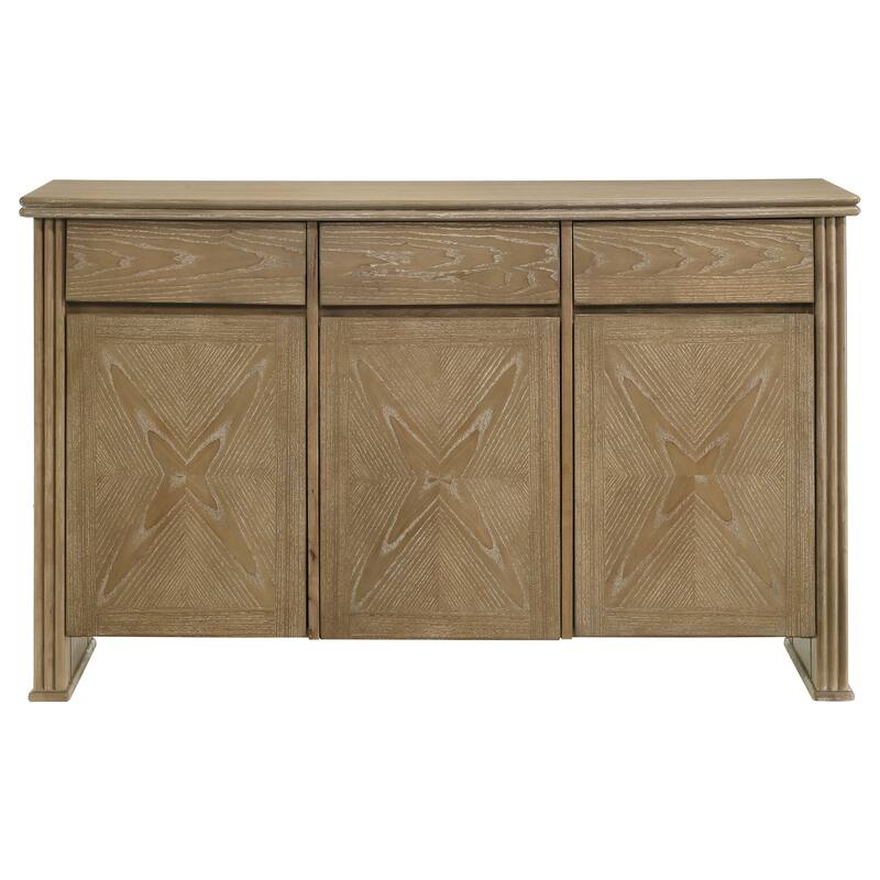 Adina Extension Dining Set Distressed Light Brown