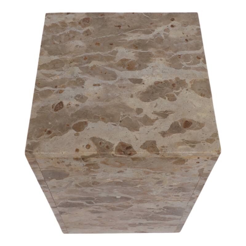 Marble Accent Table Sleek Geometric Lines and Minimalist Aesthetic - 12" x 12" x 20"