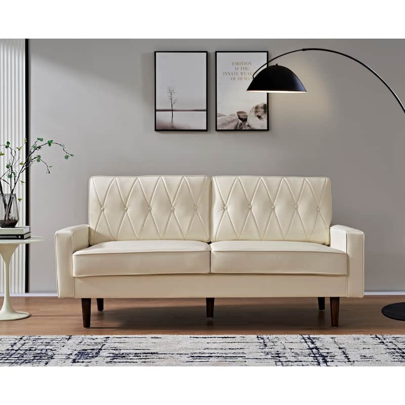 Acire Faux Leather Cushion Back 2PCS Living Room Set