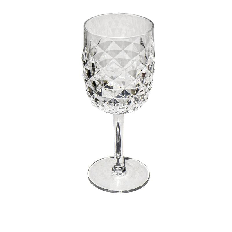 Abode Homewares Diamond Cut Acrylic Wine Glass - 15.6 oz - Set of 6
