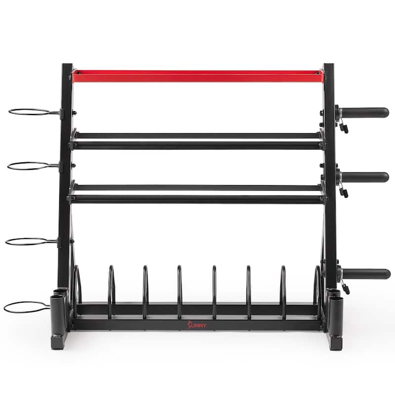 Sunny Health Fitness All-In-One Weights Storage Rack