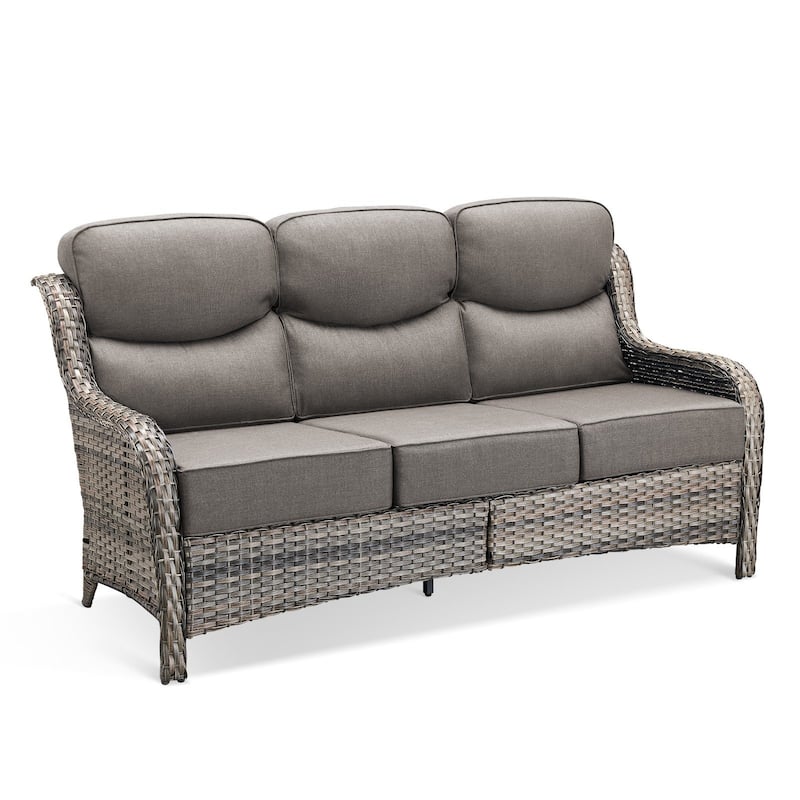 Outdoor Wicker Sofa PE Rattan Patio Couch Sofa