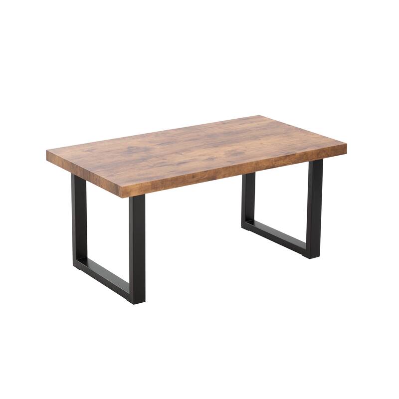 MDF Coffee Table, Small Tea Table, Walnut with Metal Legs Sofa Table