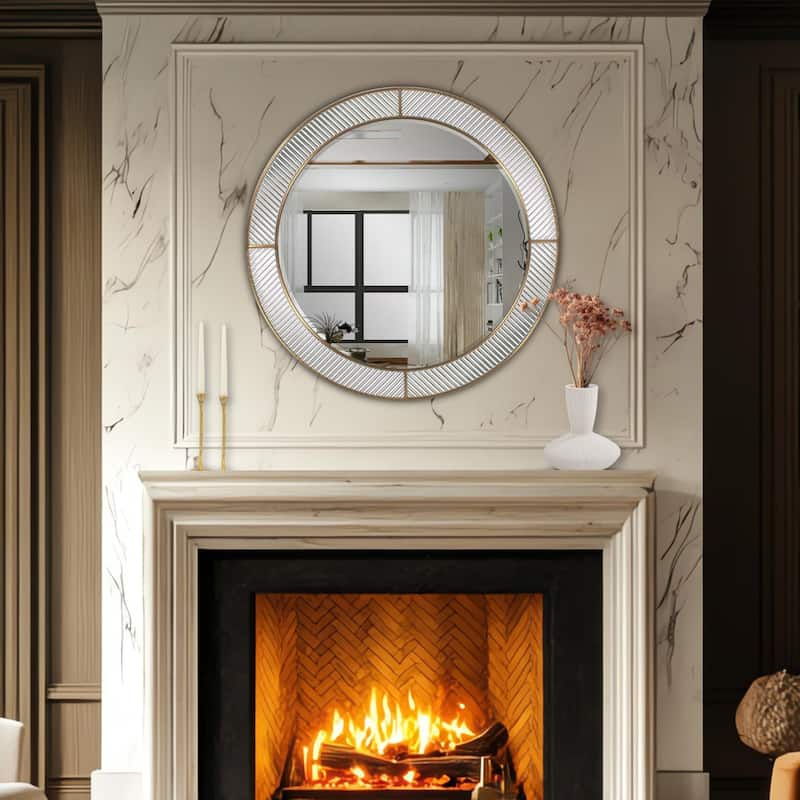 Frosted Round Wall Mirror