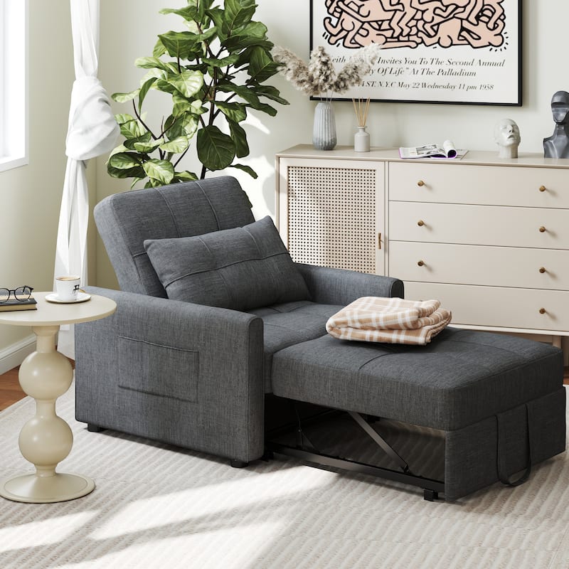 3-in-1 Adjustable Sleeper Sofa Bed, Pull Out Chair Sofa, Convertible Folding Bed for Living Room