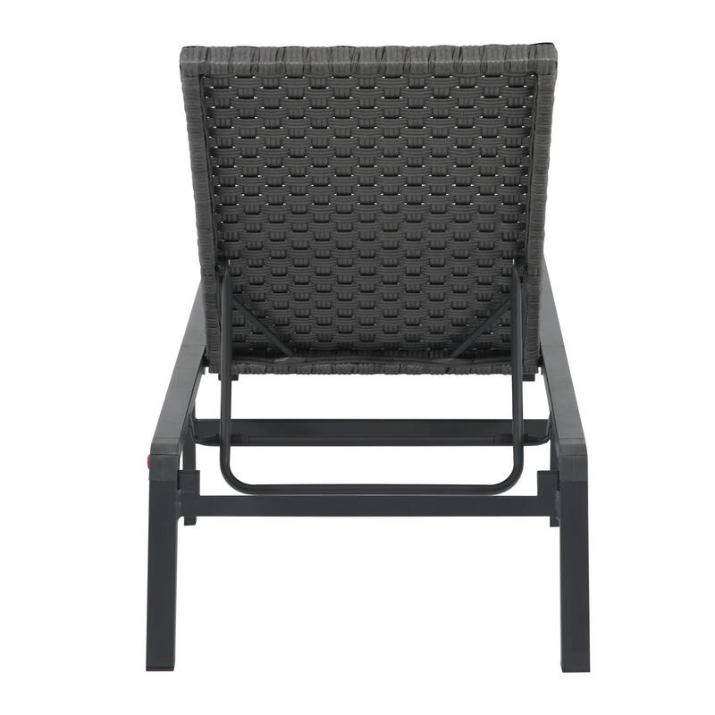 Outdoor Wicker Chaise Lounge Foldable Recliner