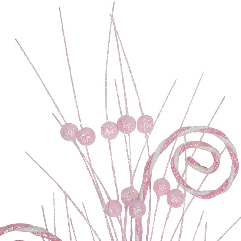 29" Pink and White Candy Cane Swirls Christmas Spray