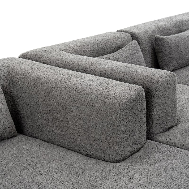 Merax 143.7" Upholstered Sofa Free-combined Sofa Couch