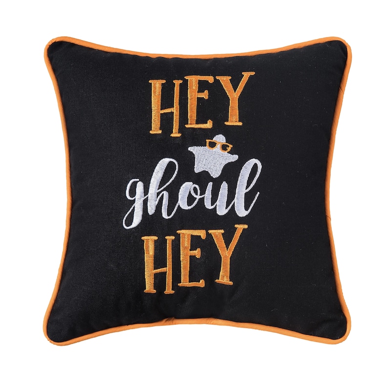 10" x 10" Hey Ghoul Hey Halloween Small/Petite Accent Pillow
