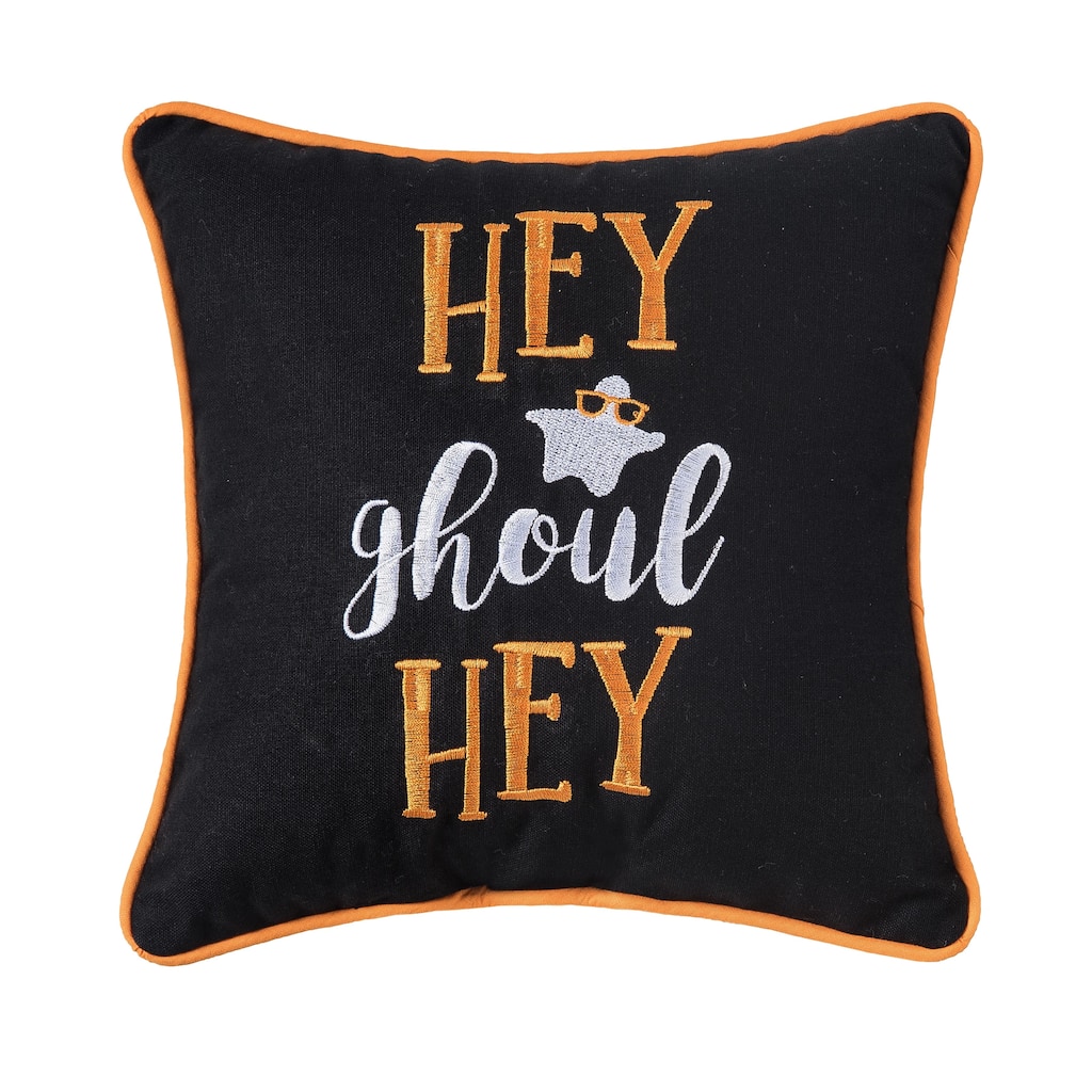 10" x 10" Hey Ghoul Hey Halloween Small/Petite Accent Pillow
