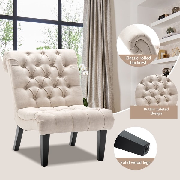 Modern Soft Linen Material Ergonomics Accent Chair Living Room Chair Bedroom  Chair Home Chair - Bed Bath & Beyond - 34817067