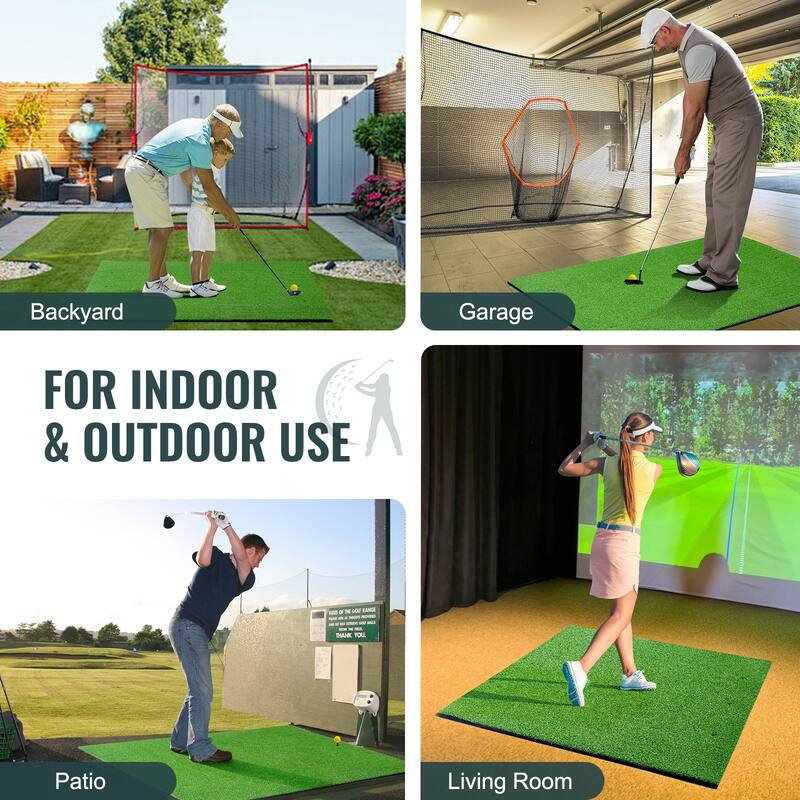 Golf Hitting Mat, Artificial Turf Golf Hitting Mat, Thickened Golf Hitting Training Aids, Golf Practice Hitting Mat