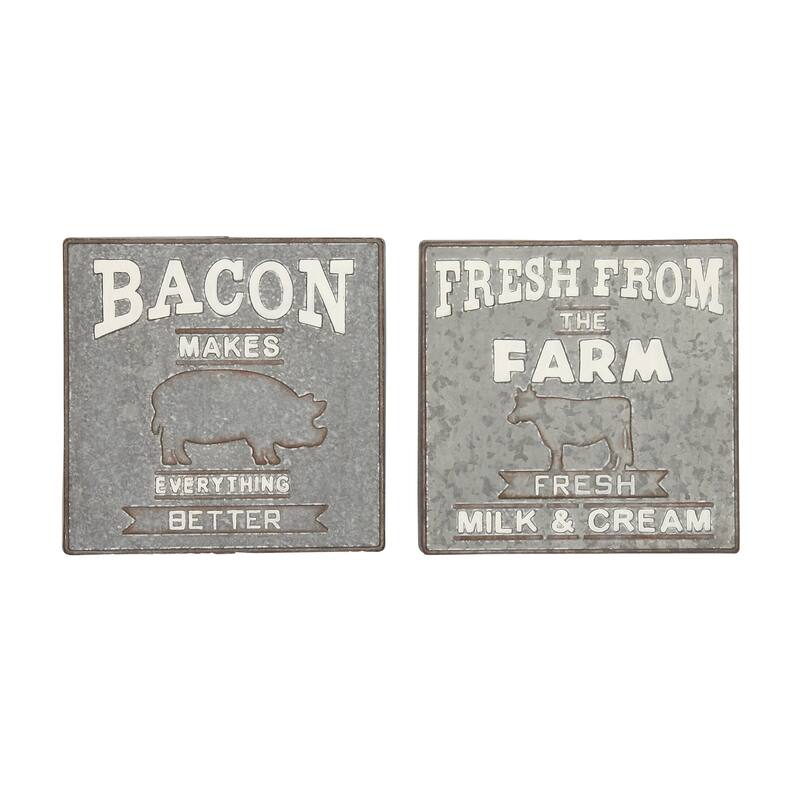 Grey Iron Farmhouse Wall Decor Text (Set of 2)