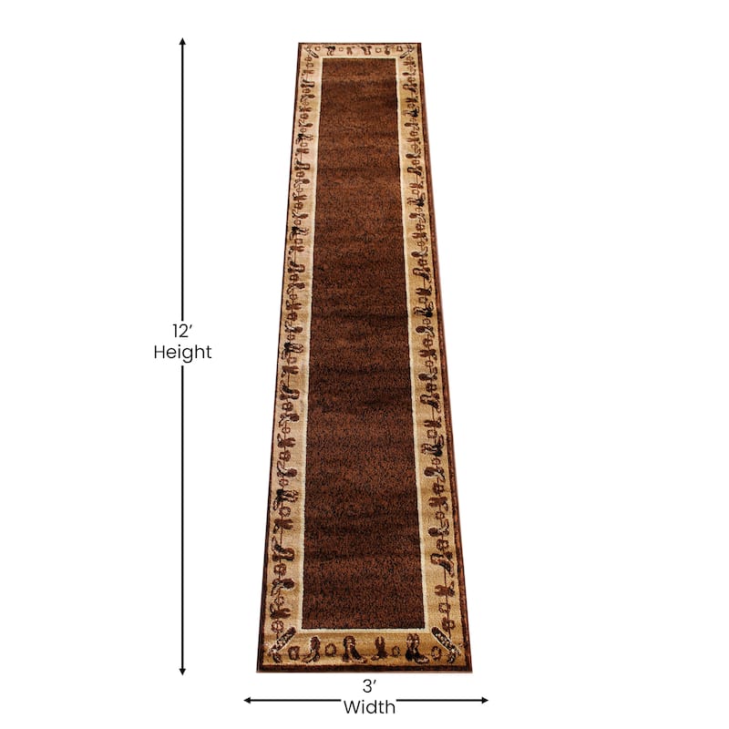Western Style Cowboy Boot Olefin Indoor Area Rug - 2' x 11'