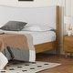 preview thumbnail 6 of 5, Queen Size Rubber Wooden Bed with Teddy Velvet Cushion Upholstered Headboard, Enhanced by Support Feet, Natural