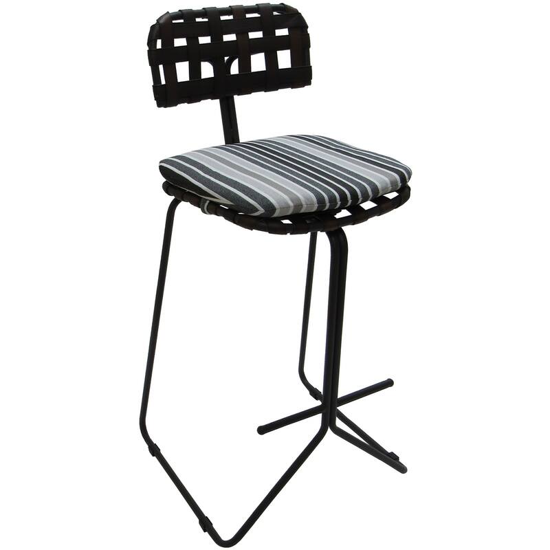 Outdoor/Indoor Metal Bar Stool 30" - Nikki - Striped Fabric