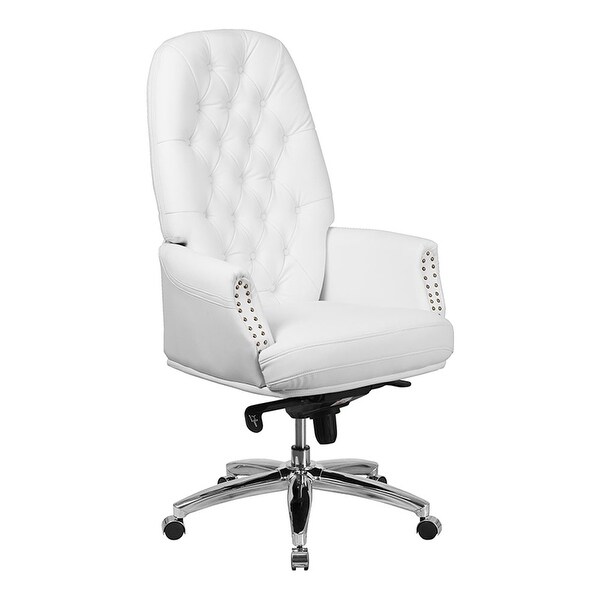 White leather ergonomic office chair deals