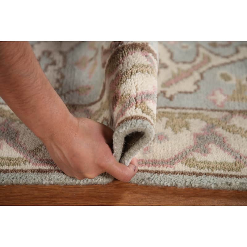 Transitional Oushak Style Runner Rug Hand-knotted Wool Carpet - 2'7"x 10'0"