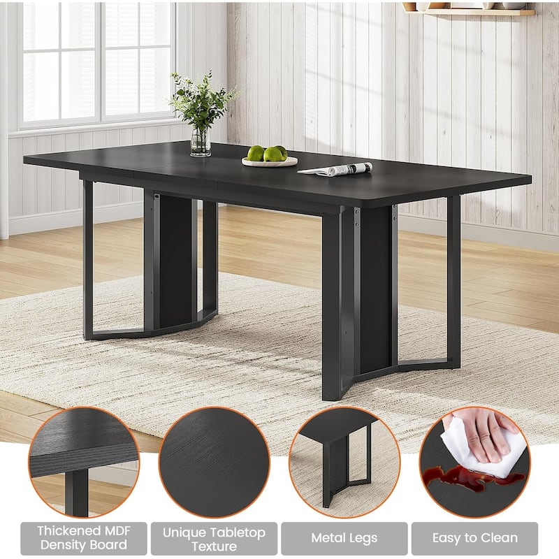 Dining Table Set 6 People Extendable Kitchen Table 4 Chairs