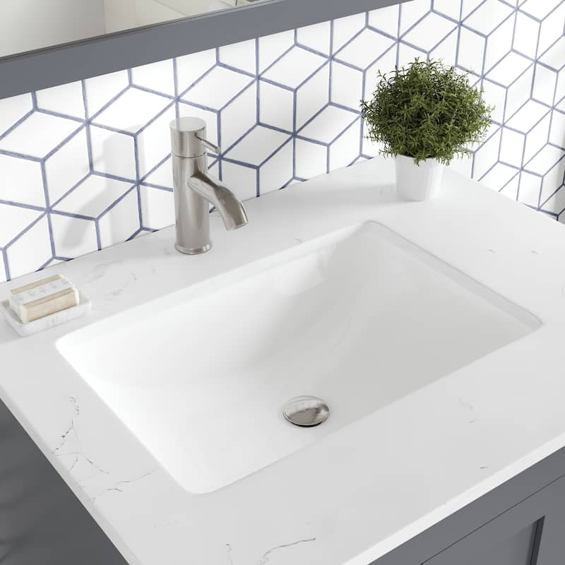 Eviva Loon Bath Vanity with Carrara Quartz Vanity Top & Undermount Sink