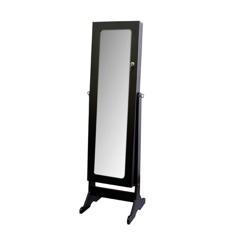 HomeRoots 57" Painted Rectangle Cheval Standing Mirror Freestanding With Frame - 44
