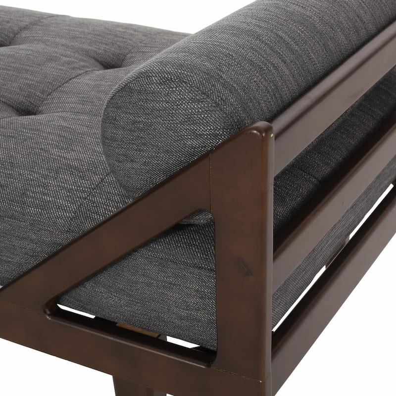 Rustic Upholstered Indoor Chaise Lounge for Living Room, Bedroom, Interior Space