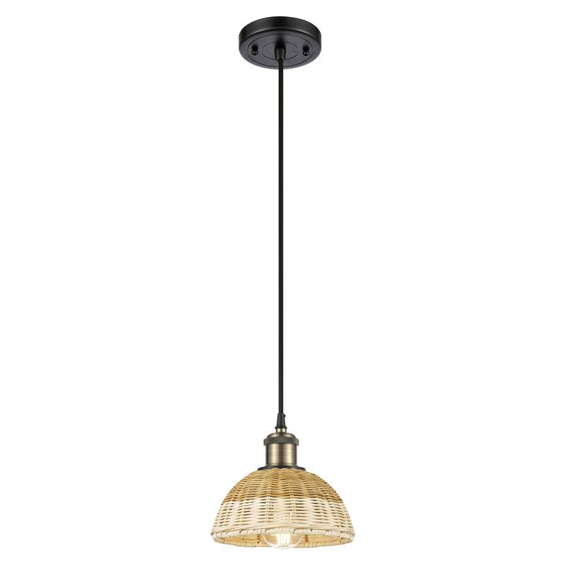 Innovations Lighting Endless Possibilities Ballston - Bristol Natural II - 1 Light 8" Cord Hung Mini Pendant - Black Antique Brass