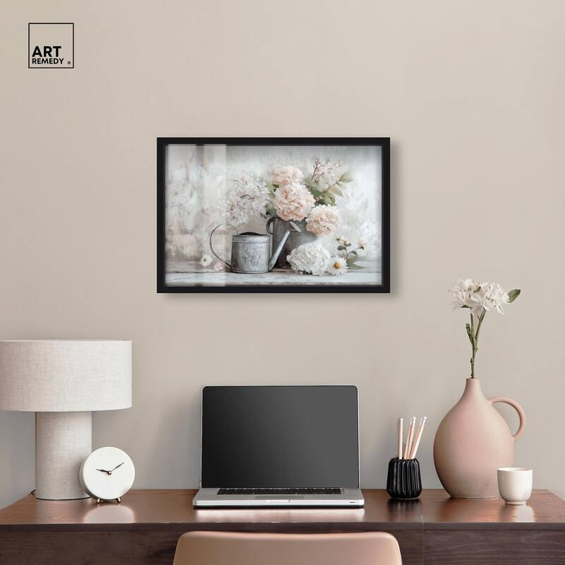 Can and White Blooms Shadowbox by Art Remedy