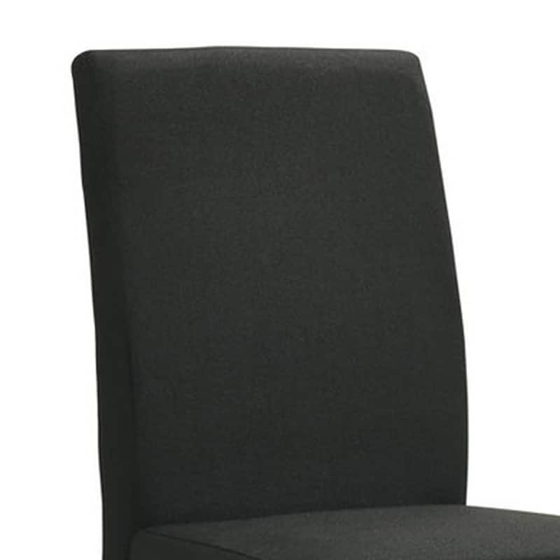 Syon Dining Chair Set of 4, Black Wood Frame, Fabric Seat and Backrest