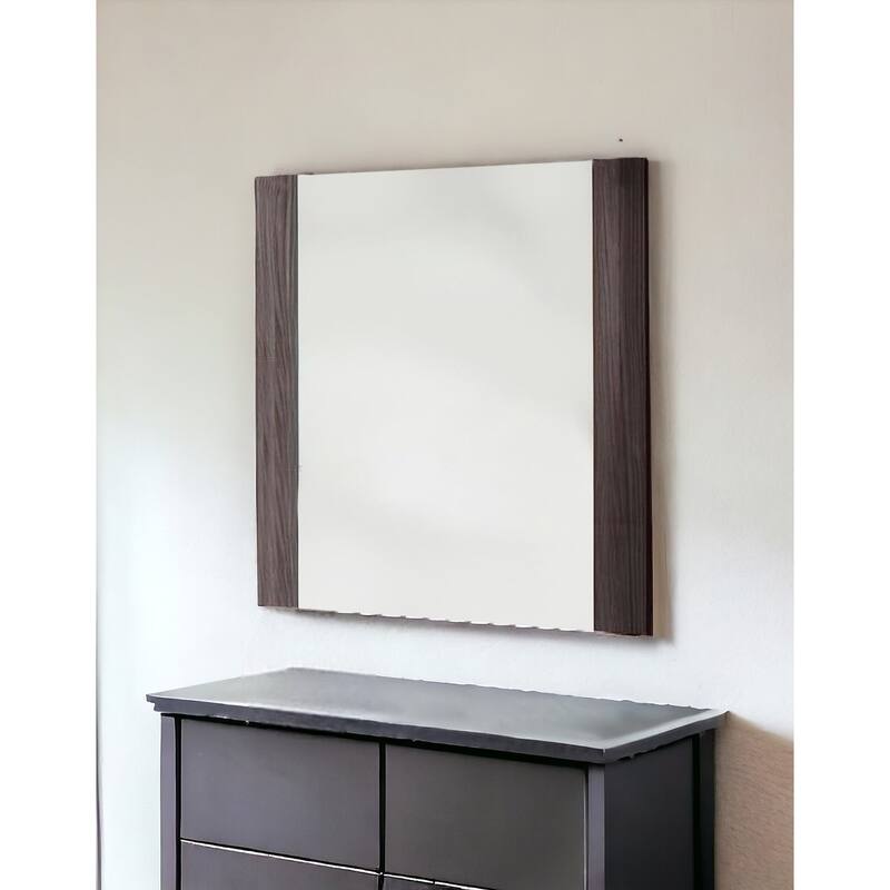 HomeRoots 41" Gray Framed Mounted Accent Mirror - Gray