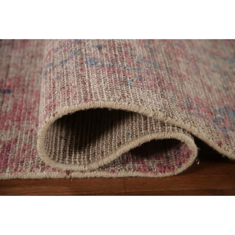 Abstract / Modern Area Rug Hand-Knotted Multi-Color Wool Carpet - 7'10"x 9'8"