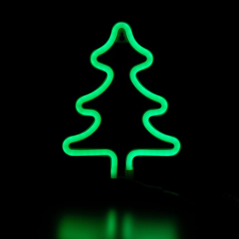 LED Christmas Tree Neon Lighted Decoration - 9.5" - Green