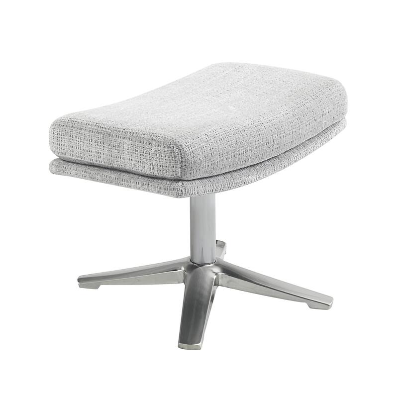 Pax 29" Chenille Swivel Chair with Ottoman - Metal Base
